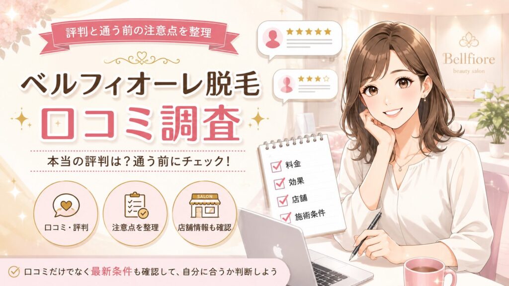ベルフィオーレ脱毛の口コミは本当？評判と通う前の注意点を整理